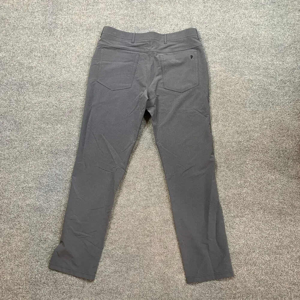 Public Rec Pants Men 36 Slate Workday Straight Heather Pockets Stretch Comfort